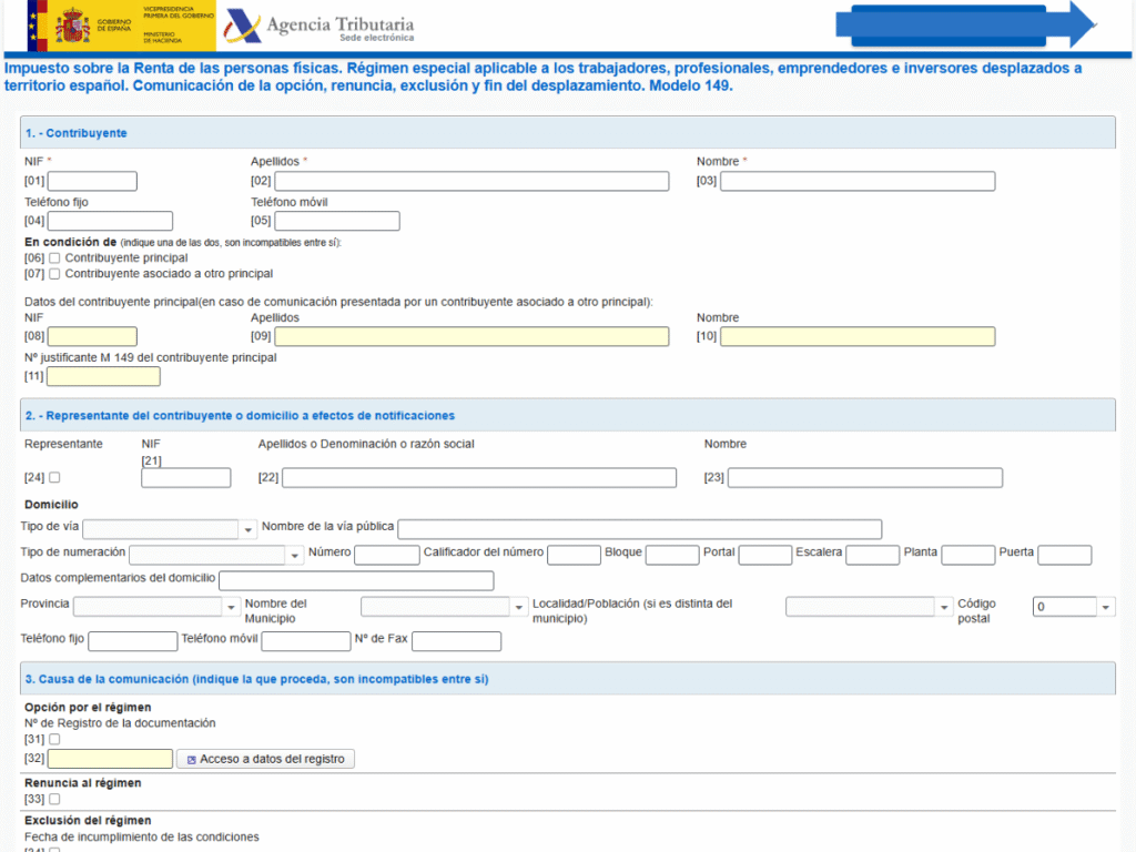 Form 149 Beckham Law
