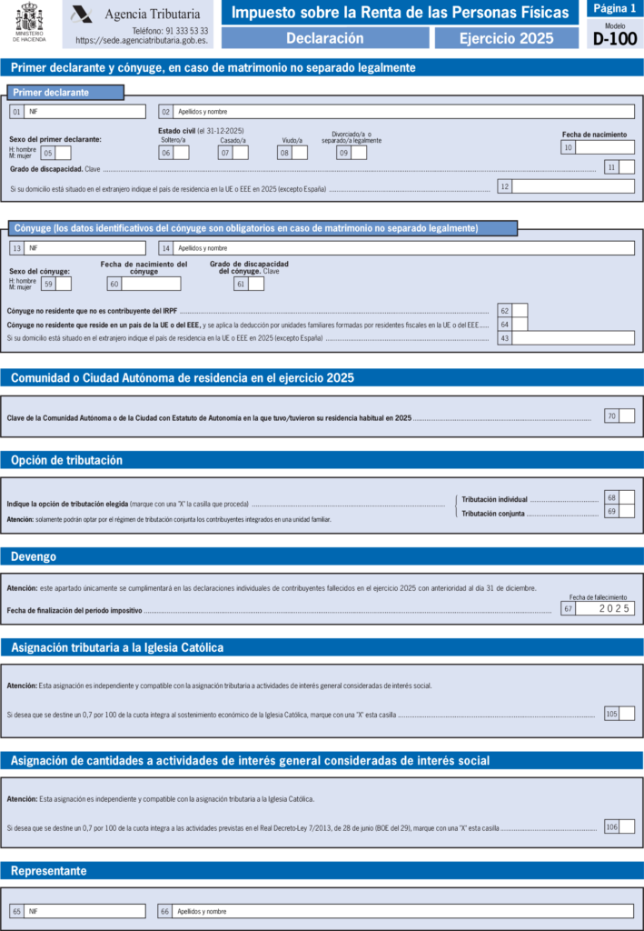 Modelo 100 IRPF page 1